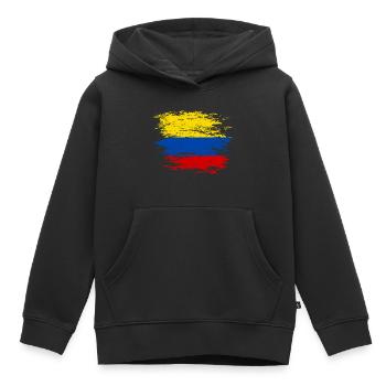 Kolumbien Flagge used - Kinder Premium Organic Hoodie - Schwarz - Vorne - AI Model Kid Male (0cm)