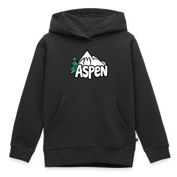 Aspen Colorado USA - Kinder Premium Organic Hoodie - Schwarz - Vorne - AI Model Kid Male (0cm)