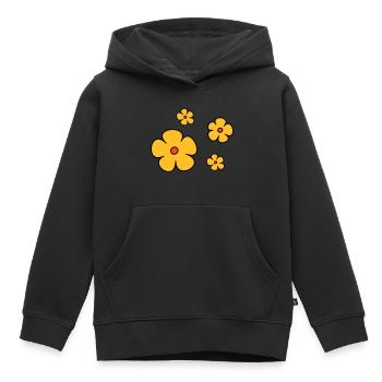 Blumen dreifarbig - Kinder Premium Organic Hoodie - Schwarz - Vorne - AI Model Kid Male (0cm)