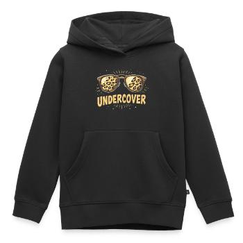 Discours d’infiltration - Costume drôle avec Sun Bril - Sweat Premium à capuche enfant bio - noir - Devant - AI Model Kid Male (0cm)