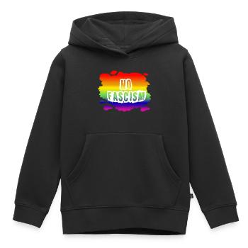Stop AfD contre la droite, la démocratie, la diversité, la gauche - Sweat Premium à capuche enfant bio - noir - Devant - AI Model Kid Male (0cm)