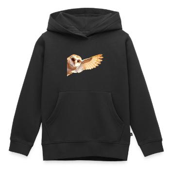 Schleiereule Tragen einer Sonnenbrille Winken von - Kinder Premium Organic Hoodie - Schwarz - Vorne - AI Model Kid Male (0cm)