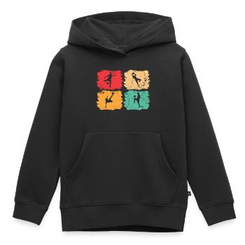 Fußball-Vintage – Solar Pulse - Kinder Premium Organic Hoodie - Schwarz - Vorne - AI Model Kid Male (0cm)