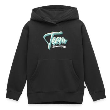 Équipe - Sweat Premium à capuche enfant bio - noir - Devant - AI Model Kid Male (0cm)