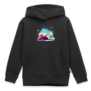 Swimmer, Swimming Woman, Swimming Instructor - Kids Premium Organic Hoodie - black - Front - AI Model Kid Male (0cm)