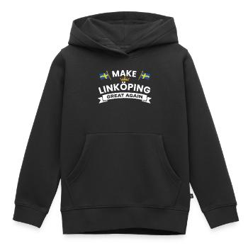 Linköping Une cohésion plus forte - Sweat Premium à capuche enfant bio - noir - Devant - AI Model Kid Male (0cm)
