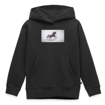 Glitzerndes Einhorn-Mosaik - Kinder Premium Organic Hoodie - Schwarz - Vorne - AI Model Kid Male (0cm)