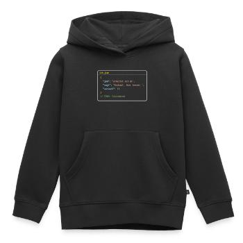 Ich arbeite mit KI – Nochmal. Aber besser. - Kinder Premium Organic Hoodie - Schwarz - Vorne - AI Model Kid Male (0cm)