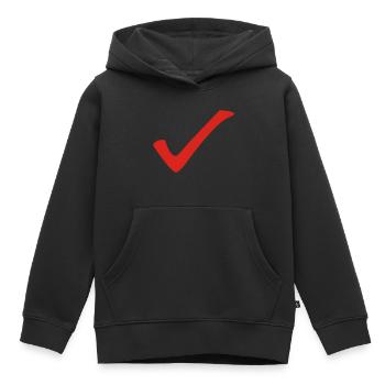 Check - Haken - Kinder Premium Organic Hoodie - Schwarz - Vorne - AI Model Kid Male (0cm)