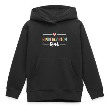 Kindergartenkind Regenbogen Ich bin jetzt im - Kinder Premium Organic Hoodie - Schwarz - Vorne - AI Model Kid Male (0cm)
