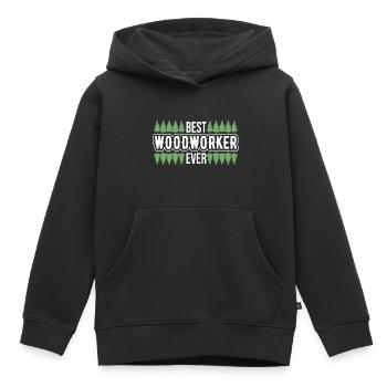 Bûcheron Bûcheron Tronçonneuse - Sweat Premium à capuche enfant bio - noir - Devant - AI Model Kid Male (0cm)