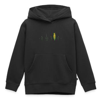 Battement de coeur de maïs - Sweat Premium à capuche enfant bio - noir - Devant - AI Model Kid Male (0cm)