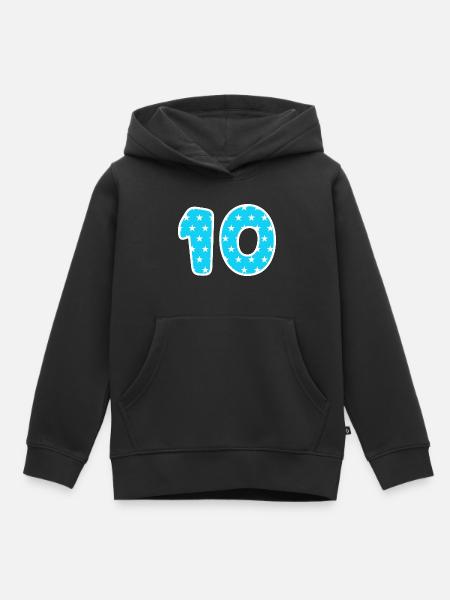 Zehn - Kinder Premium Organic Hoodie - Schwarz