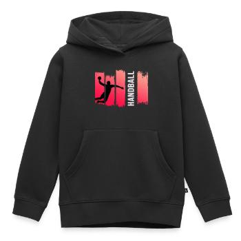 Handball Handballspieler Sprungwurf HandballPro - Kinder Premium Organic Hoodie - Schwarz - Vorne - AI Model Kid Male (0cm)
