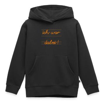 ich war dabei! Schule orange - Kinder Premium Organic Hoodie - Schwarz - Vorne - AI Model Kid Male (0cm)
