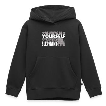 Sei immer du selbst, es sei denn, du kannst ein - Kinder Premium Organic Hoodie - Schwarz - Vorne - AI Model Kid Male (0cm)