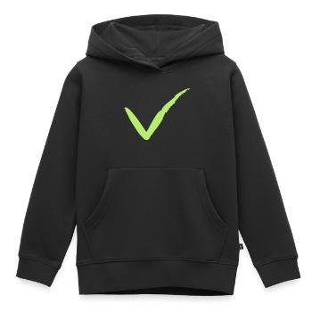 Course du crochet brosse - Sweat Premium à capuche enfant bio - noir - Devant - AI Model Kid Male (0cm)