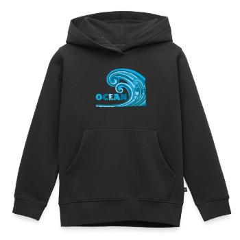 Ozean - Kinder Premium Organic Hoodie - Schwarz - Vorne - AI Model Kid Male (0cm)