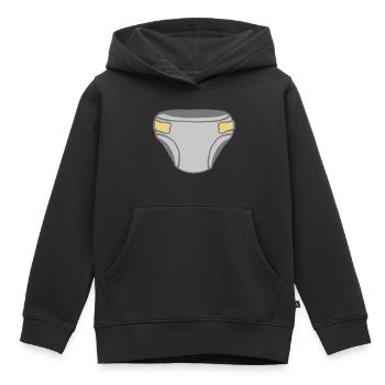Diaper Clipart Design - Kids Premium Organic Hoodie - black - Front - AI Model Kid Male (0cm)