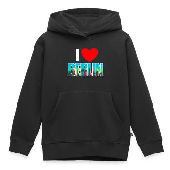 I love berlin - Kinder Premium Organic Hoodie - Schwarz - Vorne - AI Model Kid Male (0cm)