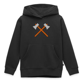 Hache - Sweat Premium à capuche enfant bio - noir - Devant - AI Model Kid Male (0cm)
