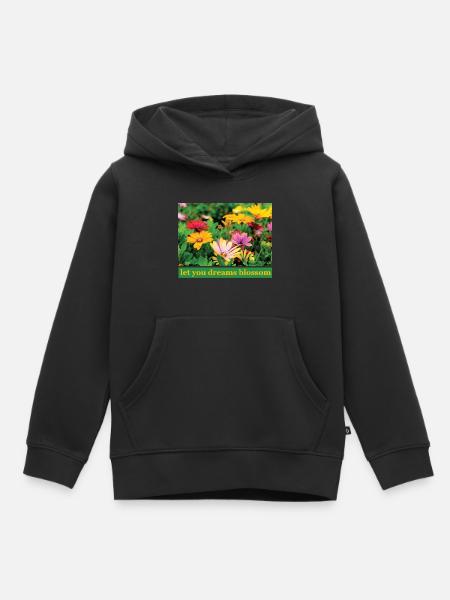 Flowers - Kinder Premium Organic Hoodie - Schwarz