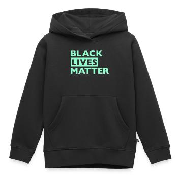 Black Lives Matter Grün - Kinder Premium Organic Hoodie - Schwarz - Vorne - AI Model Kid Male (0cm)