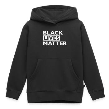 Black Lives Matter Weiß - Kinder Premium Organic Hoodie - Schwarz - Vorne - AI Model Kid Male (0cm)