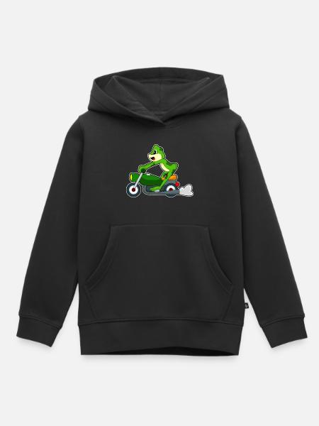 Frosch Motorrad - Kinder Premium Organic Hoodie - Schwarz