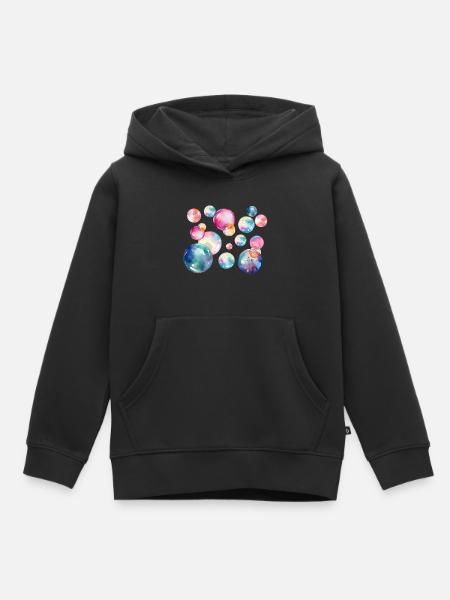 Bulles de rêve - Sweat Premium à capuche enfant bio - noir