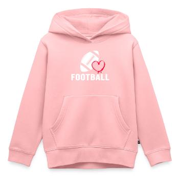 Football Américain Tacle Quarterback Football-Love - Sweat Premium à capuche enfant bio - rose - Devant - AI Model Kid Female (0cm)