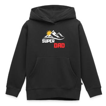 Super Dad - Kids Premium Organic Hoodie - black - Front - AI Model Kid Male (0cm)