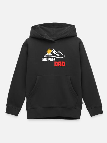 Super Papa - Kinder Premium Organic Hoodie - Schwarz