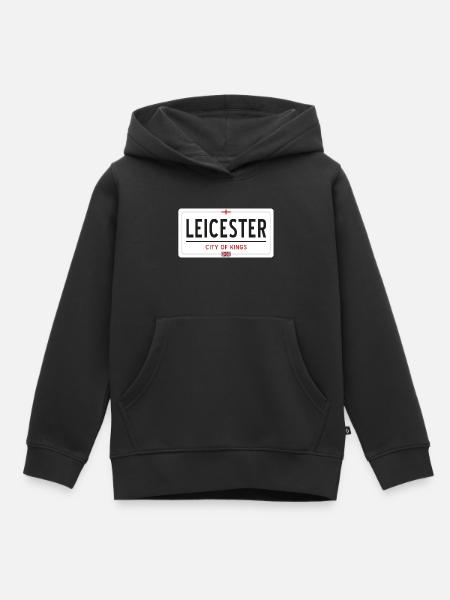 Ortsschild von Leicester - Kinder Premium Organic Hoodie - Schwarz