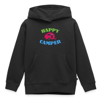 Camping - Sweat Premium à capuche enfant bio - noir - Devant - AI Model Kid Male (0cm)