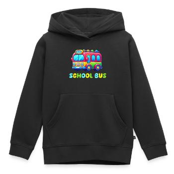 Bus School - Kids Premium Organic Hoodie - black - Front - AI Model Kid Male (0cm)