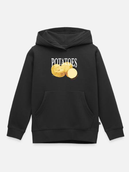 Potatoes – Retro Gemüse-Statement - Kinder Premium Organic Hoodie - Schwarz