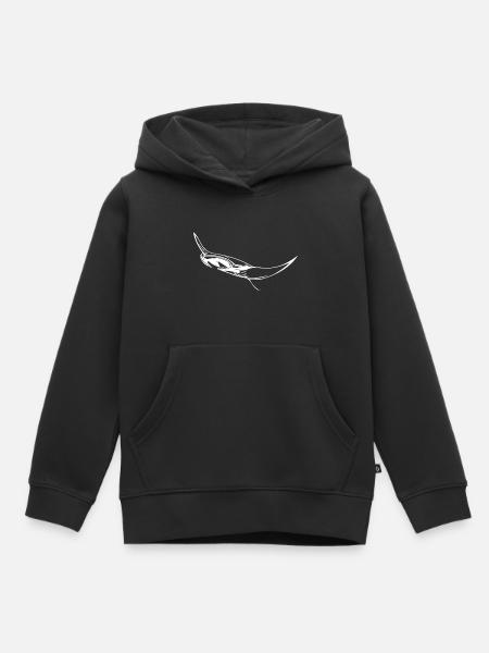 Eleganter schwimmender Mantarochen - Kinder Premium Organic Hoodie - Schwarz