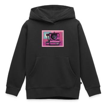 Retro-Sofortbild-Kamera - Vintage KI Kunst - Kinder Premium Organic Hoodie - Schwarz - Vorne - AI Model Kid Male (0cm)
