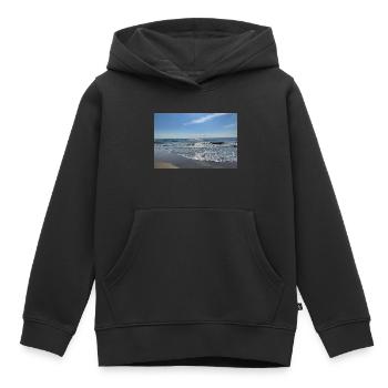 Wellen - Kinder Premium Organic Hoodie - Schwarz - Vorne - AI Model Kid Male (0cm)