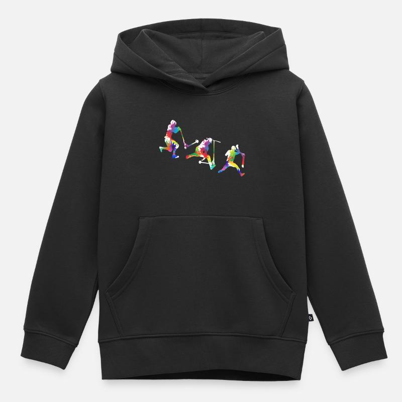 Scooter Stunt - Kinder Premium Organic Hoodie - Schwarz