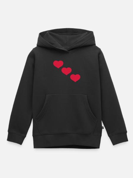 herzen - Kinder Premium Organic Hoodie - Schwarz