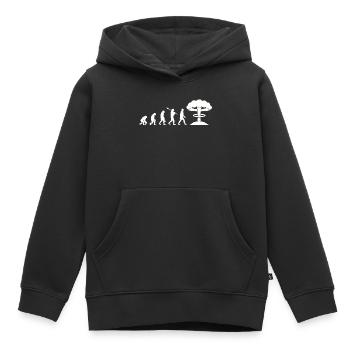 Bombe nucléaire Evolution - Sweat Premium à capuche enfant bio - noir - Devant - AI Model Kid Male (0cm)