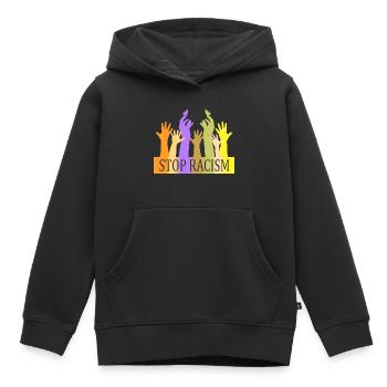 Stop Racism - Kids Premium Organic Hoodie - black - Front - AI Model Kid Male (0cm)