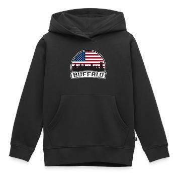 Buffalo Skyline - Kinder Premium Organic Hoodie - Schwarz - Vorne - AI Model Kid Male (0cm)