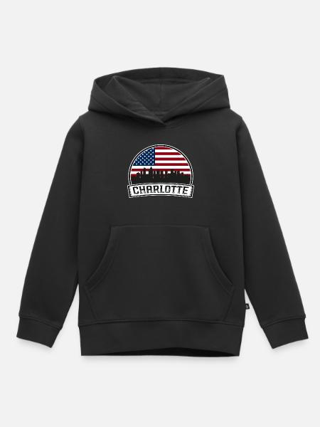Charlotte Skyline - Kinder Premium Organic Hoodie - Schwarz
