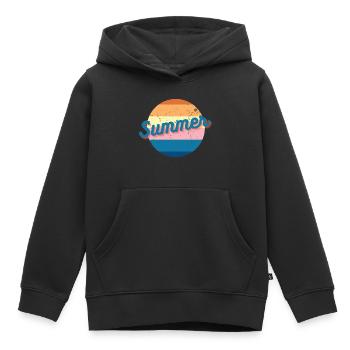 Vintage Coloré Summer Retro Design - Sweat Premium à capuche enfant bio - noir - Devant - AI Model Kid Male (0cm)