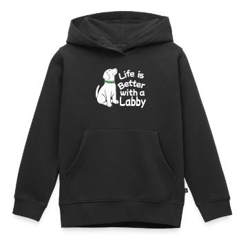 Labrador Dog Dog owner Mistress Mr. Wau - Kids Premium Organic Hoodie - black - Front - AI Model Kid Male (0cm)