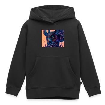 Eule - Kinder Premium Organic Hoodie - Schwarz - Vorne - AI Model Kid Male (0cm)