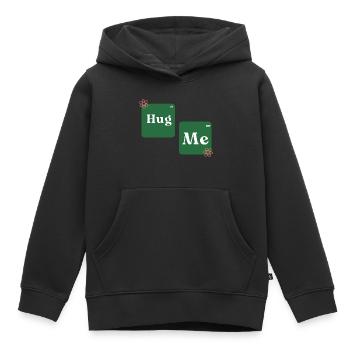 hug me - Kinder Premium Organic Hoodie - Schwarz - Vorne - AI Model Kid Male (0cm)